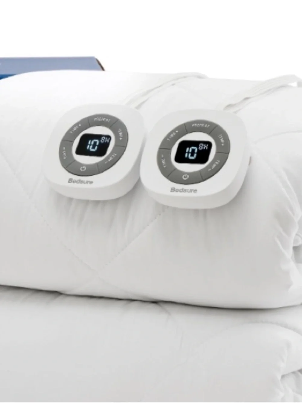 Heated Mattress Pad Dual Remotes White KING